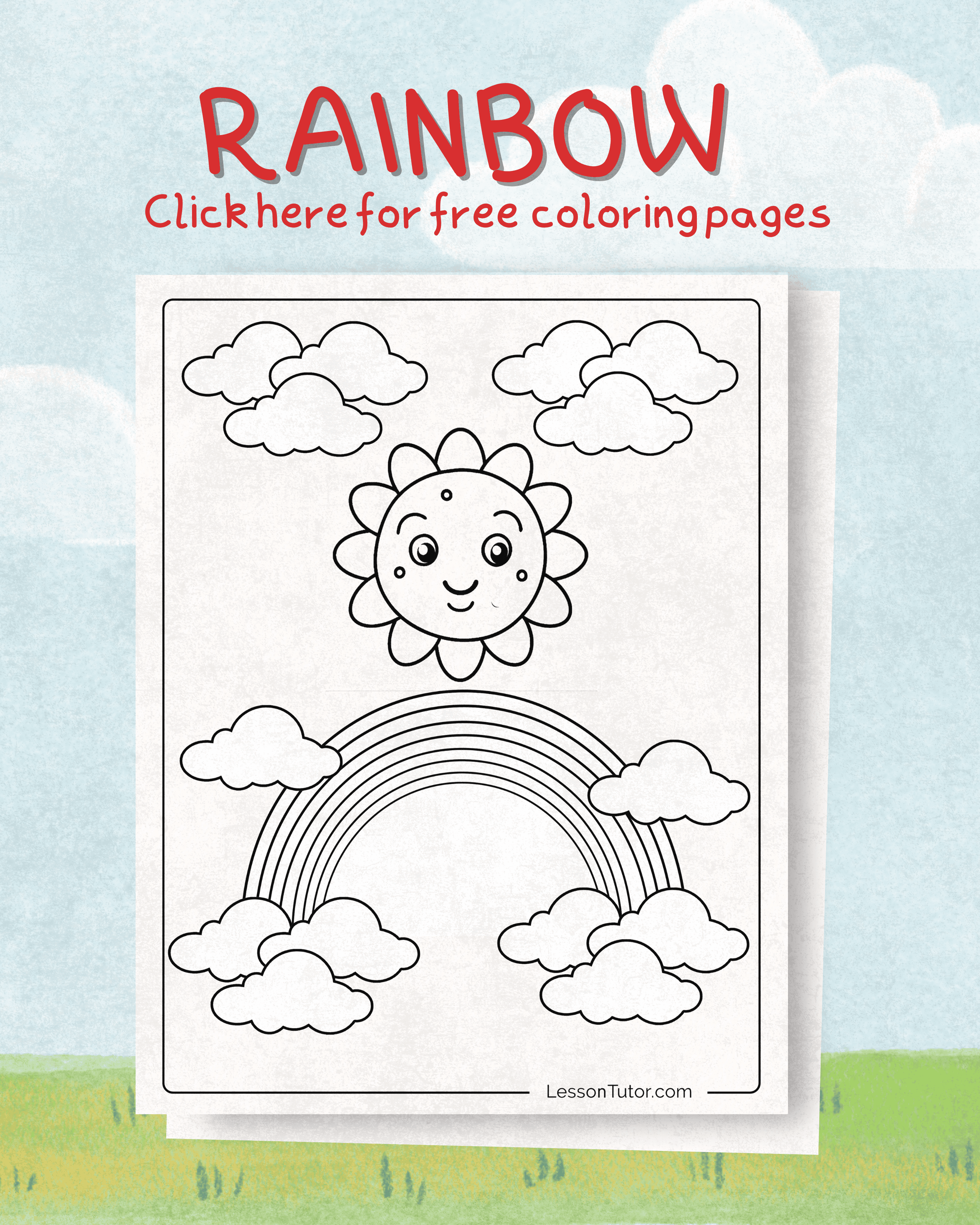 Free Rainbow Coloring Pages