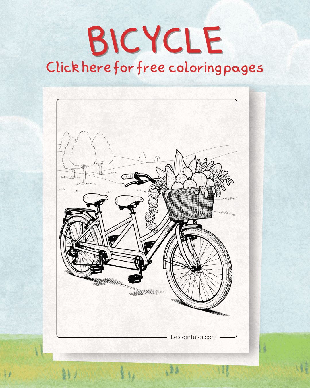 Free Bicycle Coloring Pages