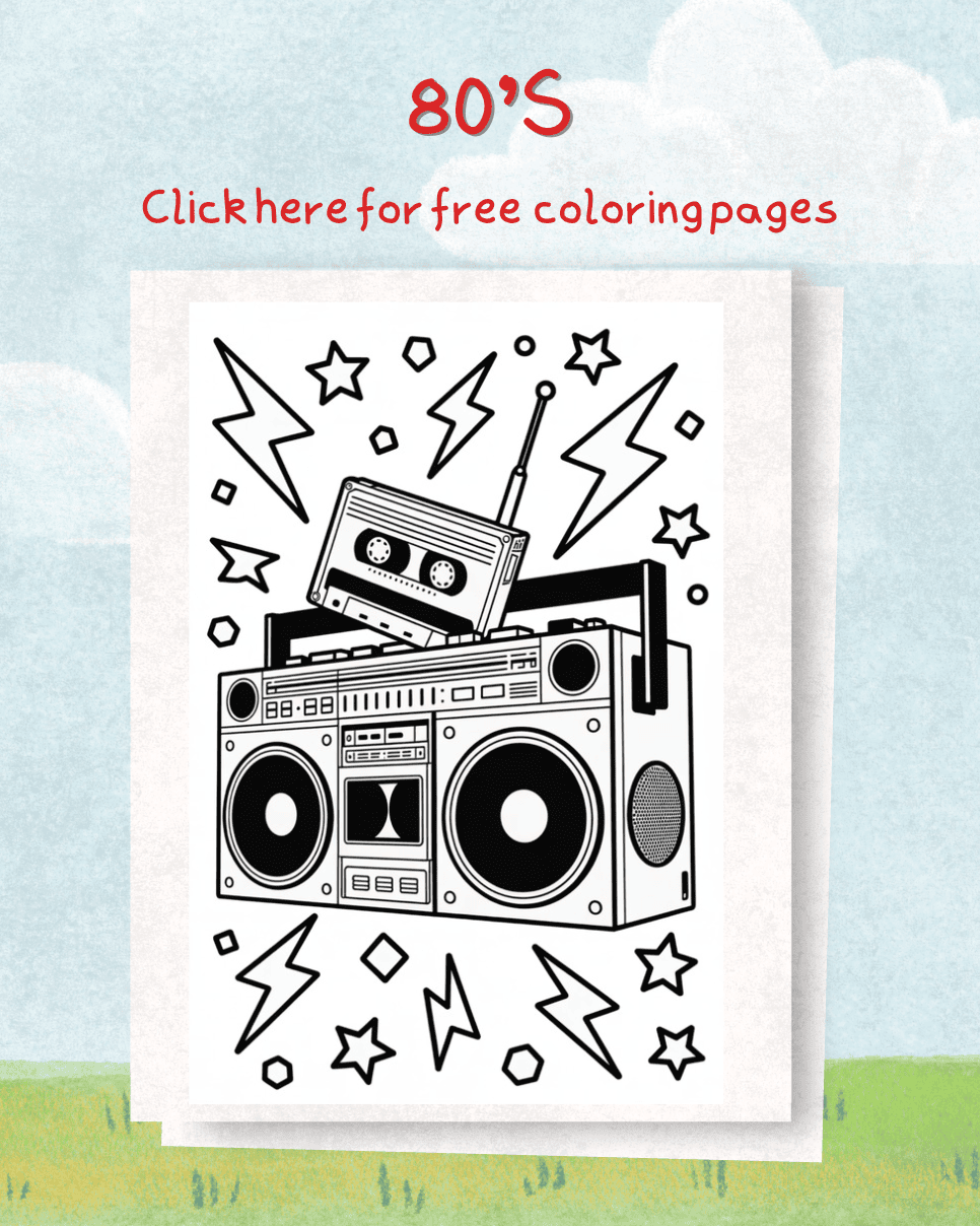 Free 80s Coloring Pages