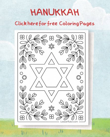 Free hanukkah coloring pages featured image