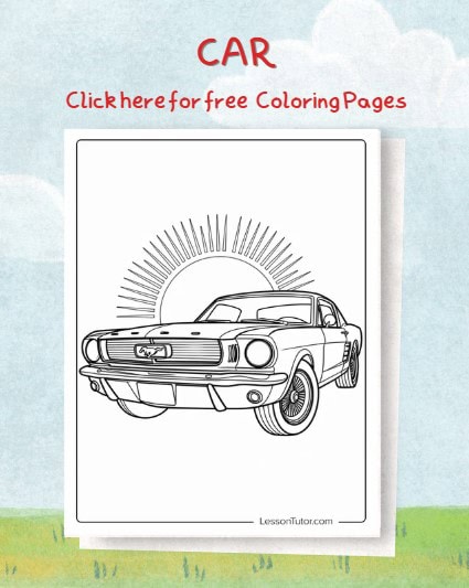 Free car coloring pages featured image