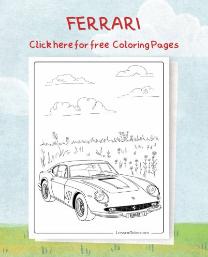 Free ferrari coloring pages featured image