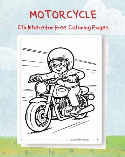 Free motorcycle coloring pages featured image